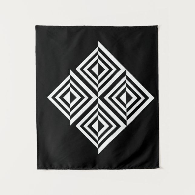Tenture Motif géométrique noir et blanc (Devant)