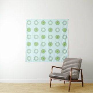 Tenture Motif géométrique vert pastel et gris