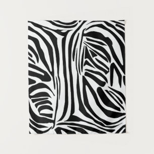 Tenture Motif imprimé zèbre noir et blanc gras