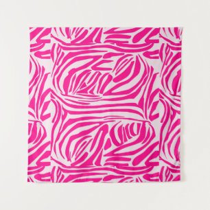 Tenture Motif imprimé zèbre rose