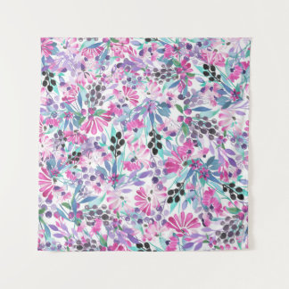 Tenture Motif incomparable de fleurs et de baies violettes