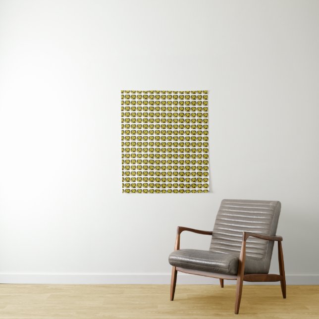 Tenture Motif jaune Abstrait (En situation)