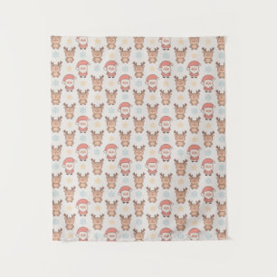 Tenture Motif joli Santa et renne