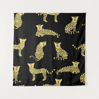 Tenture Motif léopard : Arrière - plan noir Cheetah