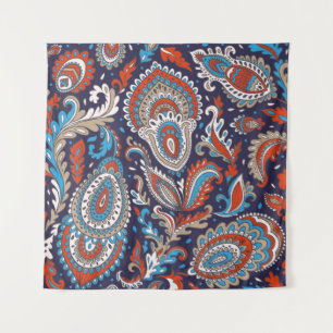 Tenture Motif médaillon de paisley floral indien. Ethnique