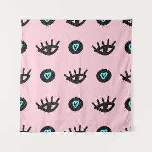 Tenture Motif mignon filé sans couture avec yeux de gribou