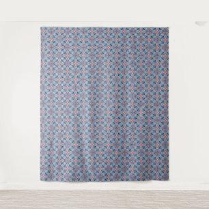Tenture Motif Mosaïque Bleu Poussiéreux