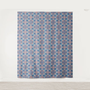 Tenture Motif Mosaïque Bleu Poussiéreux
