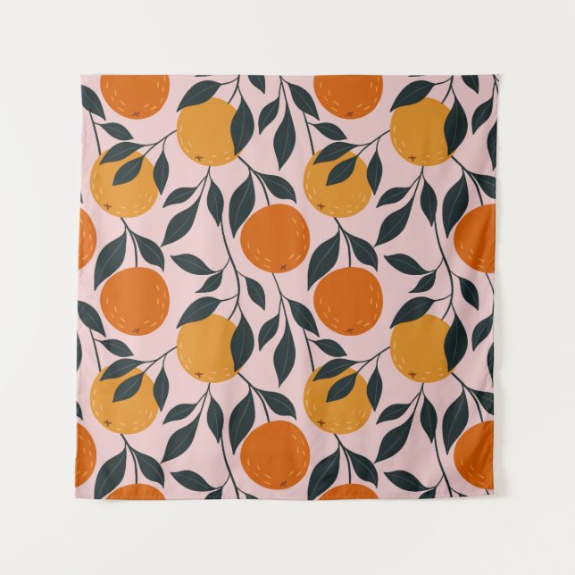 Tenture Motif orange vibrant (Devant)