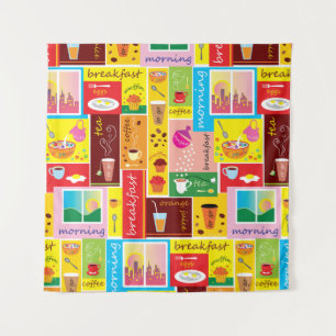 Tenture Motif Petit Déjeuner Fantaisiste