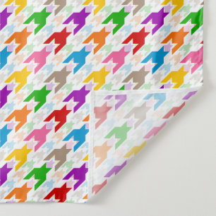 Tenture Motif pied-de-poule coloré blanc