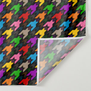 Tenture Motif pied-de-poule coloré noir