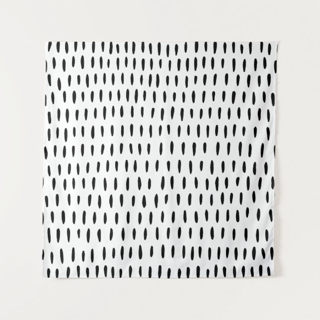 Tenture Motif rayé noir et blanc : dessiné à la main (Devant)