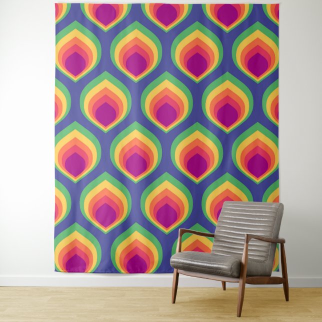 Tenture Motif Retro Mod (En situation)