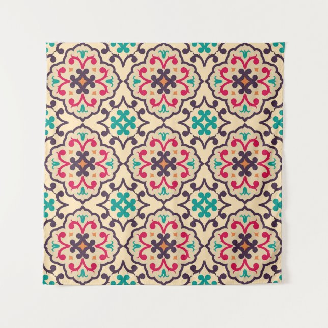 Tenture Motif rétro : papier peint, design textile (Devant)