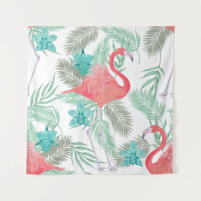 Tenture Motif romantique sans couture avec oiseau flamant  (Devant)