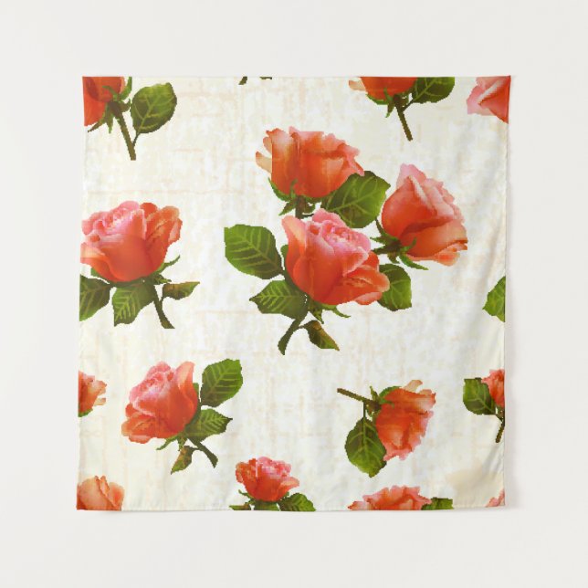 Tenture motif rose, arrière - plan vintage. (Devant)