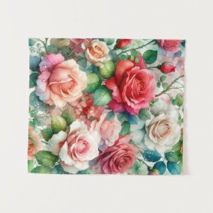 Tenture Motif Rose Fantaisiste