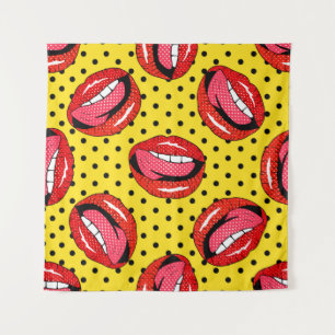 Tenture Motif sans couture avec badge de caricature avec l