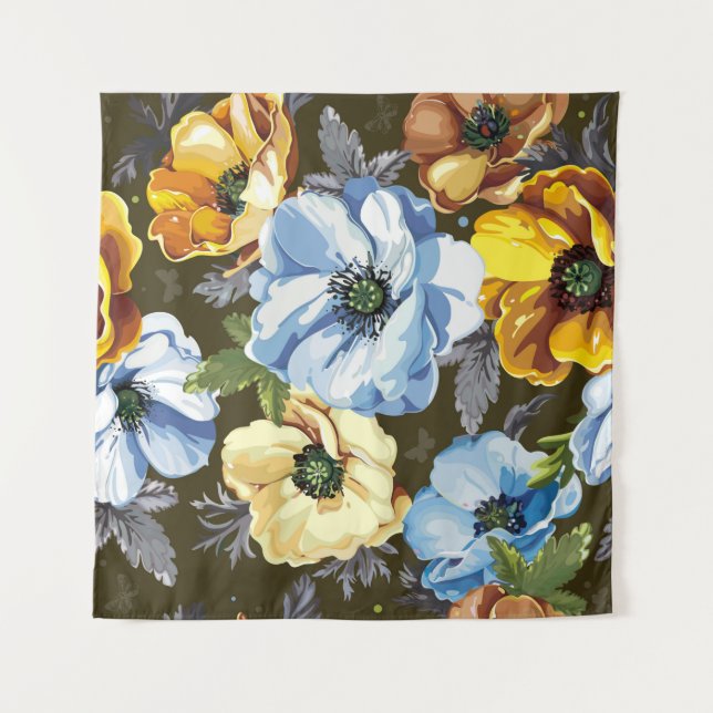 Tenture Motif sans couture avec belle floraison de bouquet (Devant)