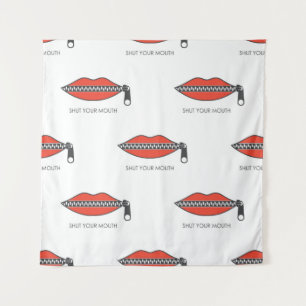Tenture Motif sans couture avec bouche de femme avec ferme