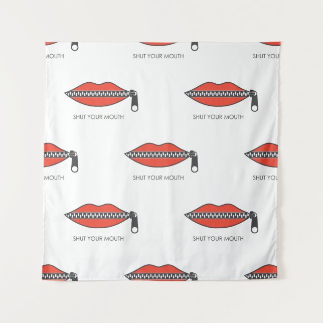 Tenture Motif sans couture avec bouche de femme avec ferme (Devant)