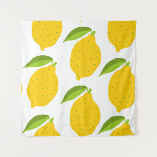 Tenture Motif sans couture avec citron frais jaune