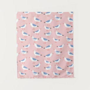 Tenture Motif sans couture avec de mignons mouettes