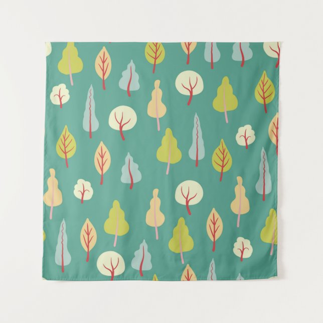 Tenture Motif sans couture avec des arbres. arbres d'autom (Devant)