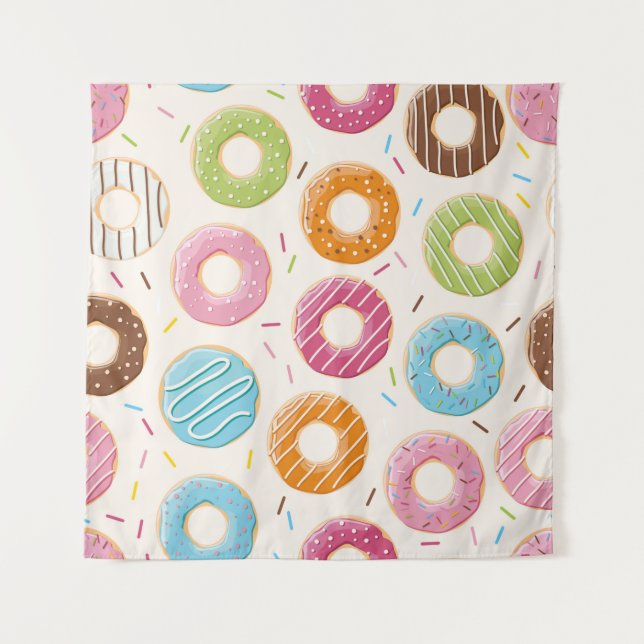 Tenture Motif sans couture avec des donuts brillants color (Devant)