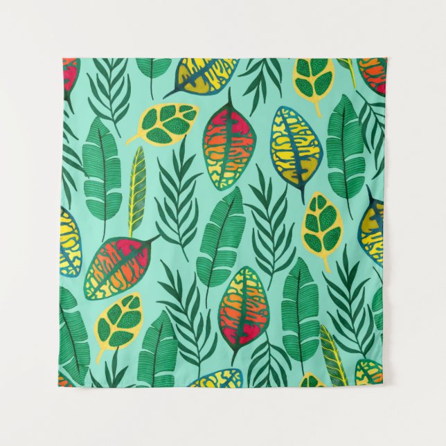 Tenture Motif sans couture avec des feuilles tropicales. A (Devant)