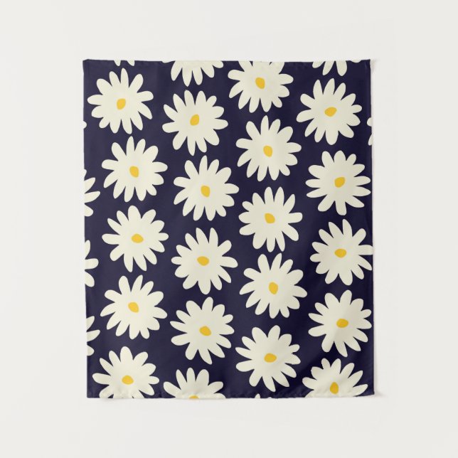Tenture Motif sans couture avec des fleurs dessinées à la  (Devant)