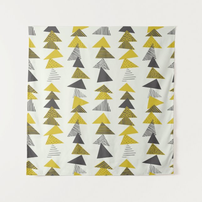 Tenture Motif sans couture avec différents triangles en s  (Devant)