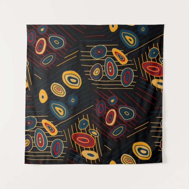 Tenture Motif sans couture avec doodles modernes abstraits (Devant)
