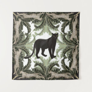 Tenture Motif sans couture avec feuilles tropicaux et anim