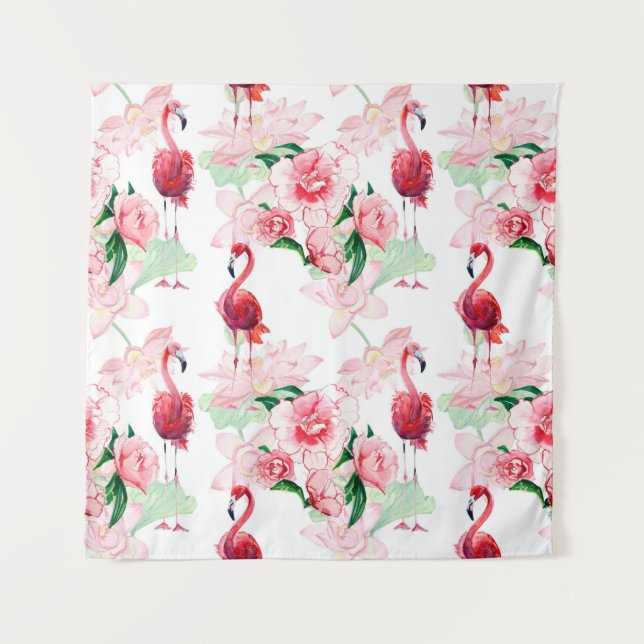 Tenture Motif sans couture avec flamant rose (Devant)