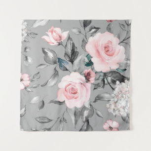 Tenture Motif sans couture avec fleurs de printemps et feu