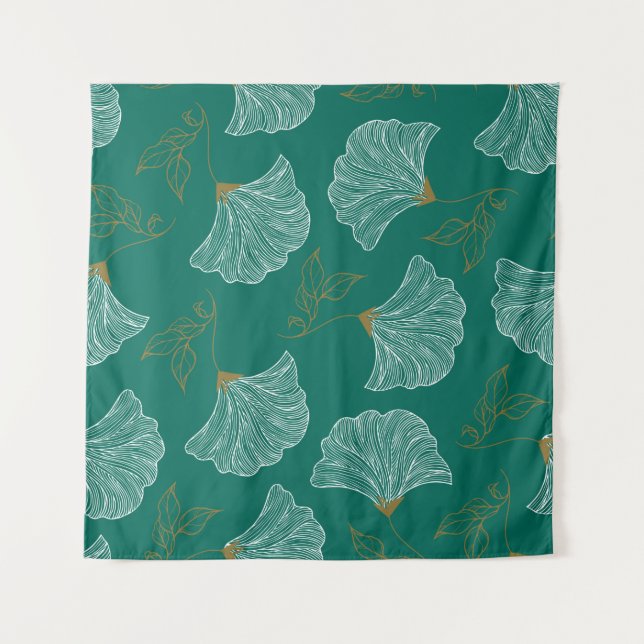 Tenture Motif sans couture avec fleurs décoratives (Devant)