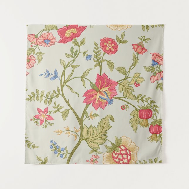 Tenture Motif sans couture avec fleurs décoratives stylisé (Devant)