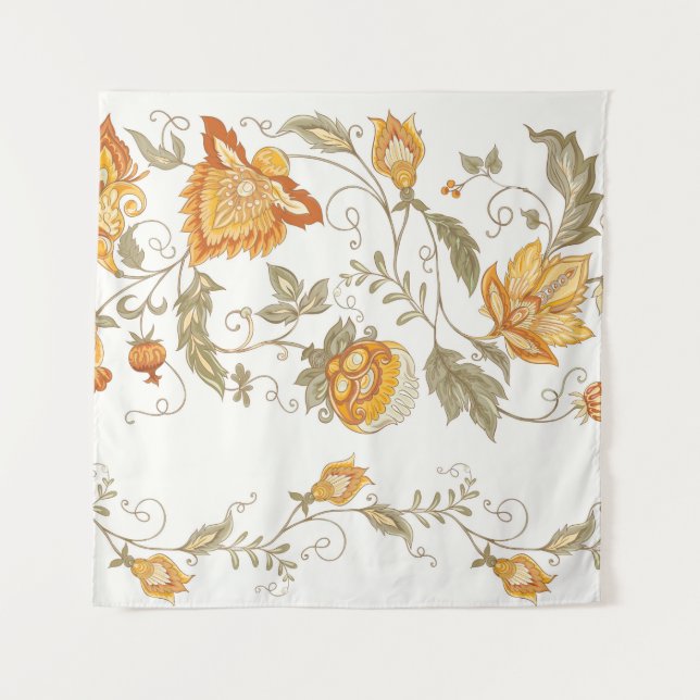 Tenture Motif sans couture avec fleurs décoratives stylisé (Devant)