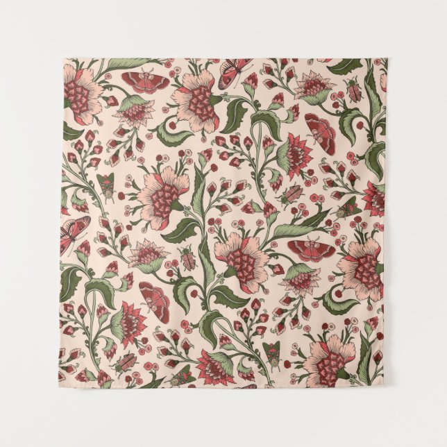 Tenture Motif sans couture avec fleurs d'imaginaire, mur n (Devant)