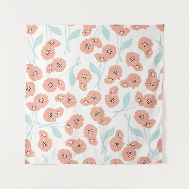 Tenture Motif sans couture avec fleurs et éléments floraux (Devant)