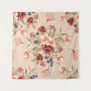 Tenture Motif sans couture avec fleurs et feuilles. Floral
