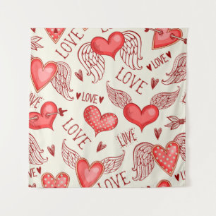 Tenture Motif sans couture avec les coeurs. Bonne Saint Va