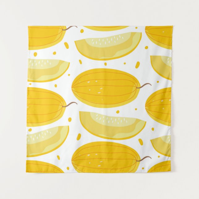 Tenture Motif sans couture avec melons. Fruits de gribouil (Devant)