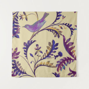 Tenture Motif sans couture avec oiseaux et branches avec e