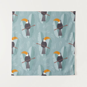 Tenture Motif sans couture avec perroquet de jungle toucan