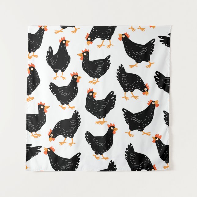 Tenture Motif sans couture avec poulet (Devant)