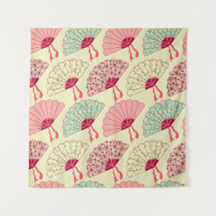 Tenture Motif sans couture avec ventilateurs.