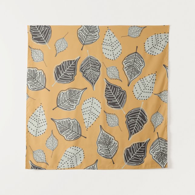 Tenture Motif sans couture d'automne avec des feuilles. Il (Devant)